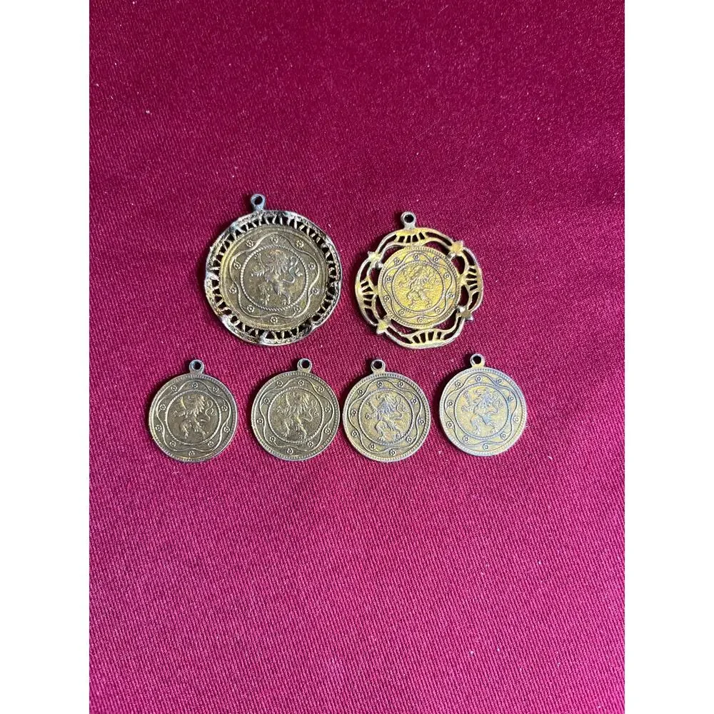 6pc Vintage‎ Napoleon Bonaparte Coin Charm & Pendant Medallion Lot